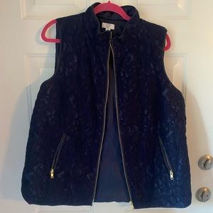 Crown & Ivy navy lace vest